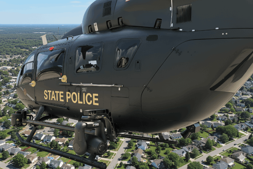 Helicopter tactical flight officer TFO public address loudspeaker system